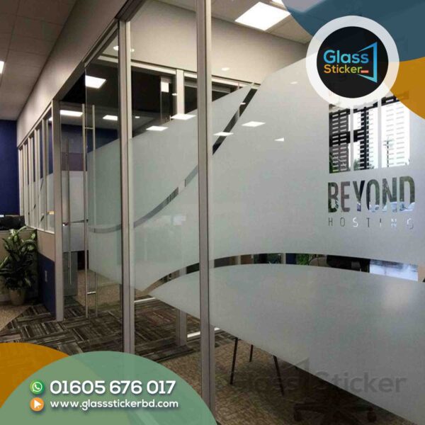 Office interior design, Thai Glass Partition Sticker for Branding your office, Custom Window Glass Sticker Design and Printing in Dhaka, Bangladesh