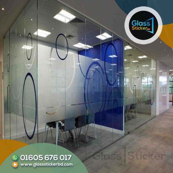 Custom size 3D Clear Circle Decor Stained Glass Window Film