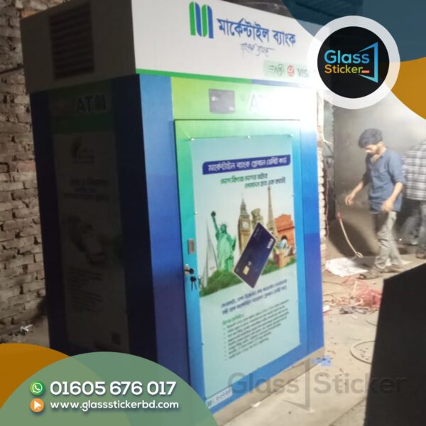 Glass Sticker for ATM Booth Branding