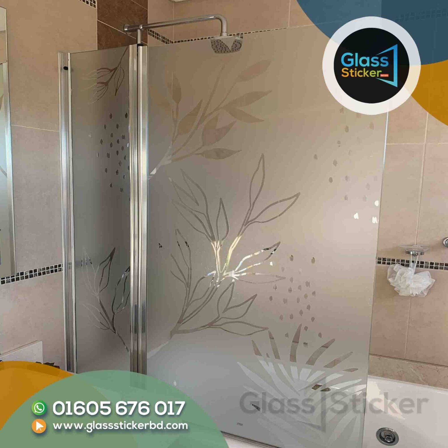 Sign Shower Sticker Glass Shower Door Stickers