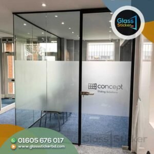 corporate branding sticker glass
