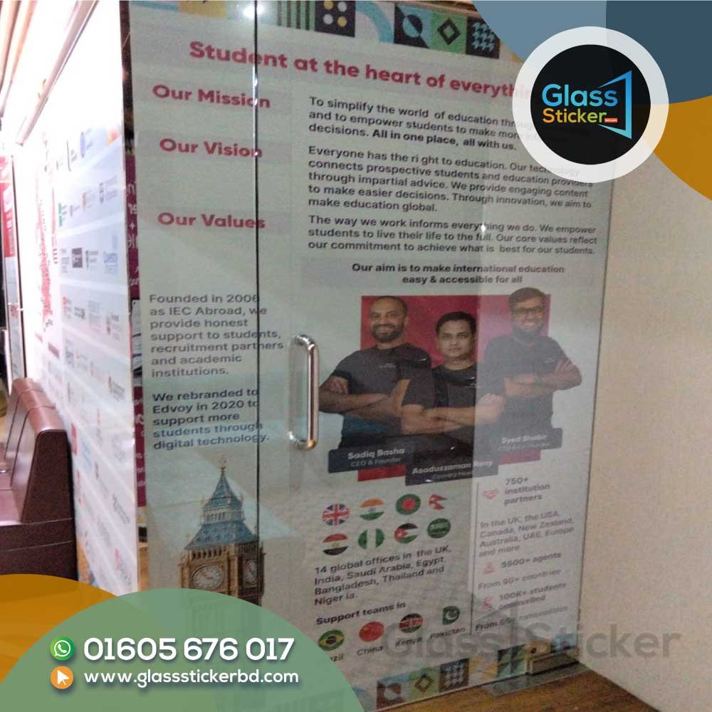 What is the price of glass sticker in Bangladesh?
