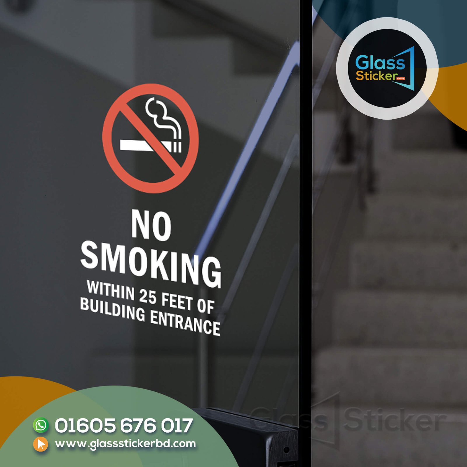 No Smoking Glass Sticker