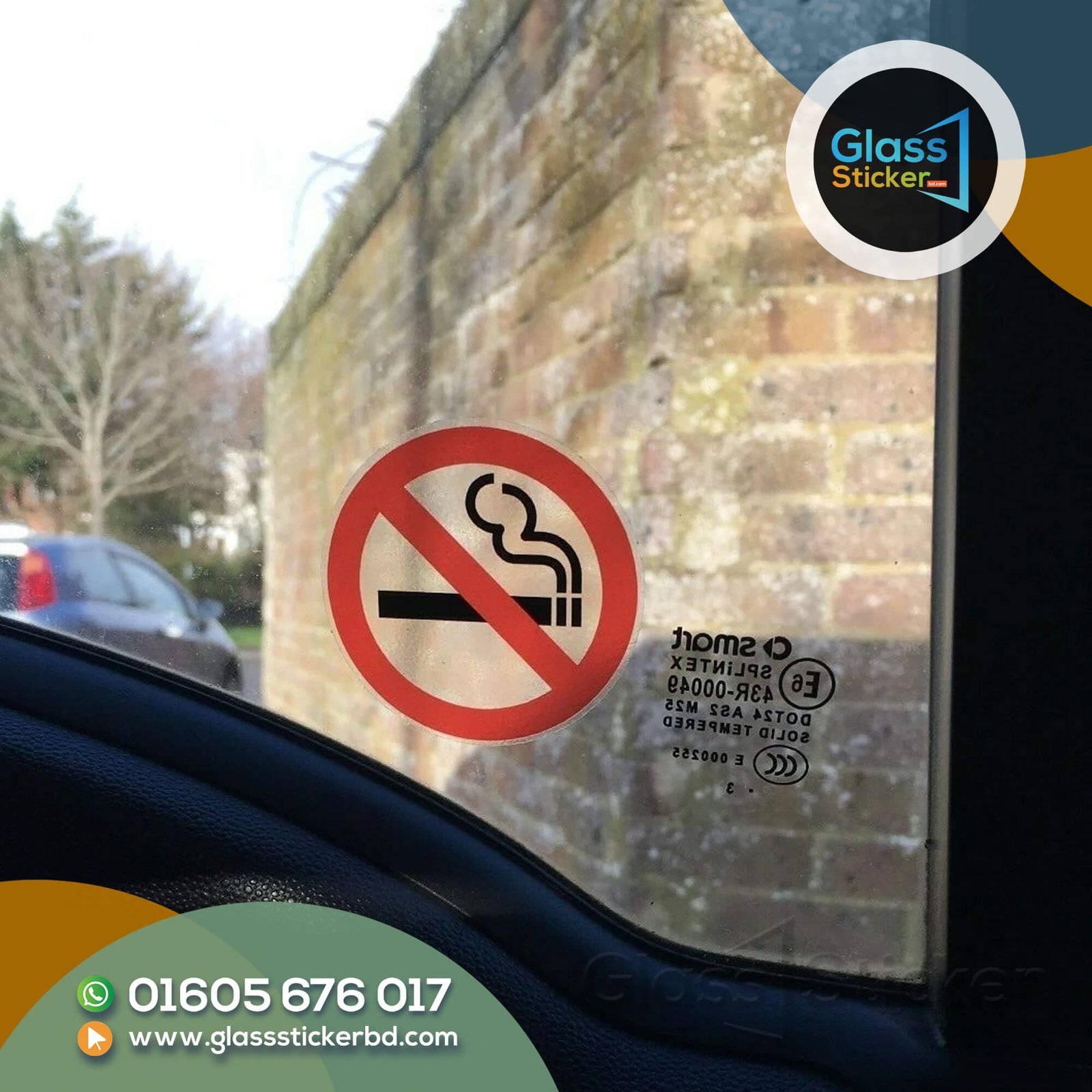 No Smoking Glass Sticker