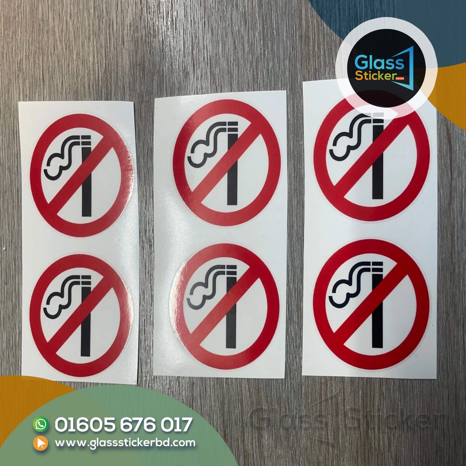 No Smoking Glass Sticker