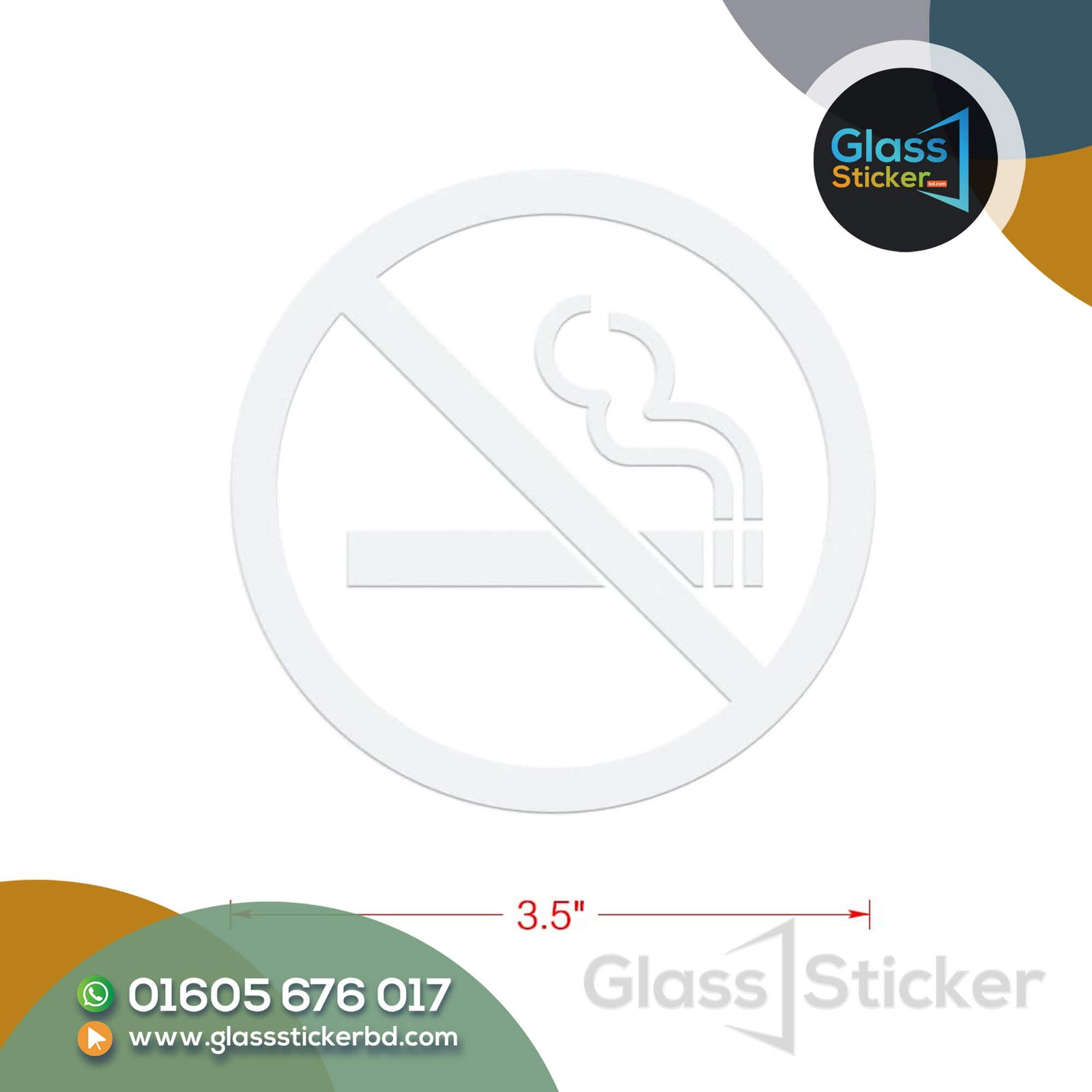 No Smoking Glass Sticker