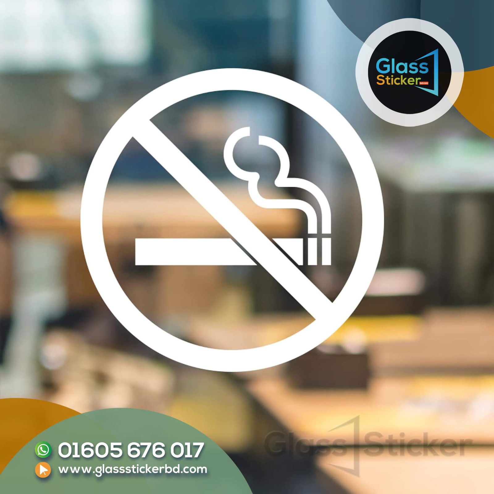 No Smoking Glass Sticker