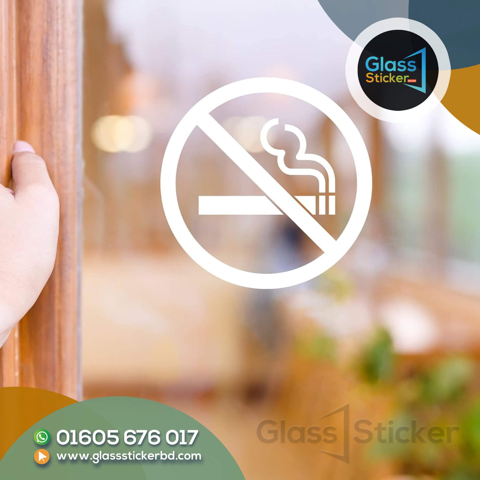 No Smoking Glass Sticker