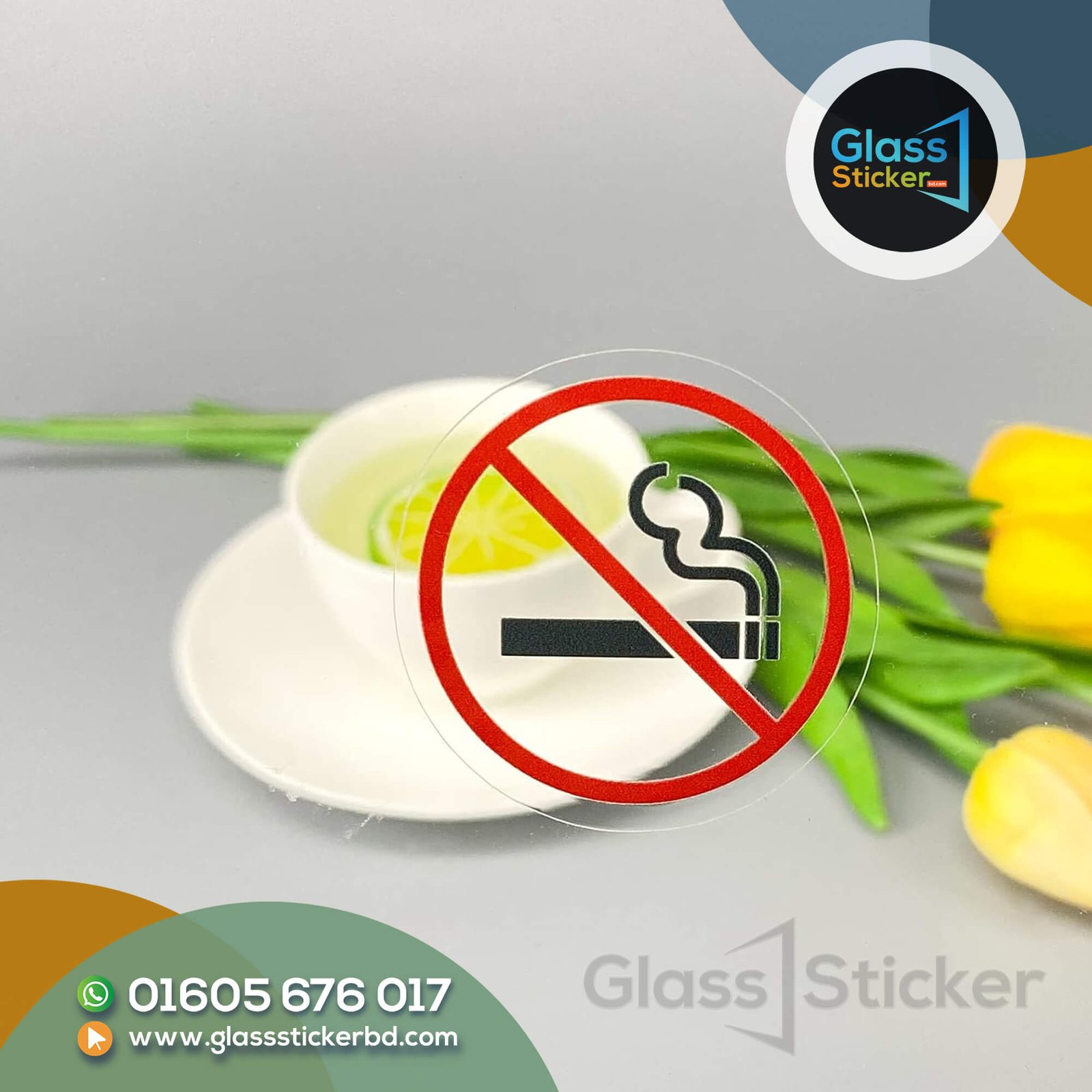 No Smoking Glass Sticker