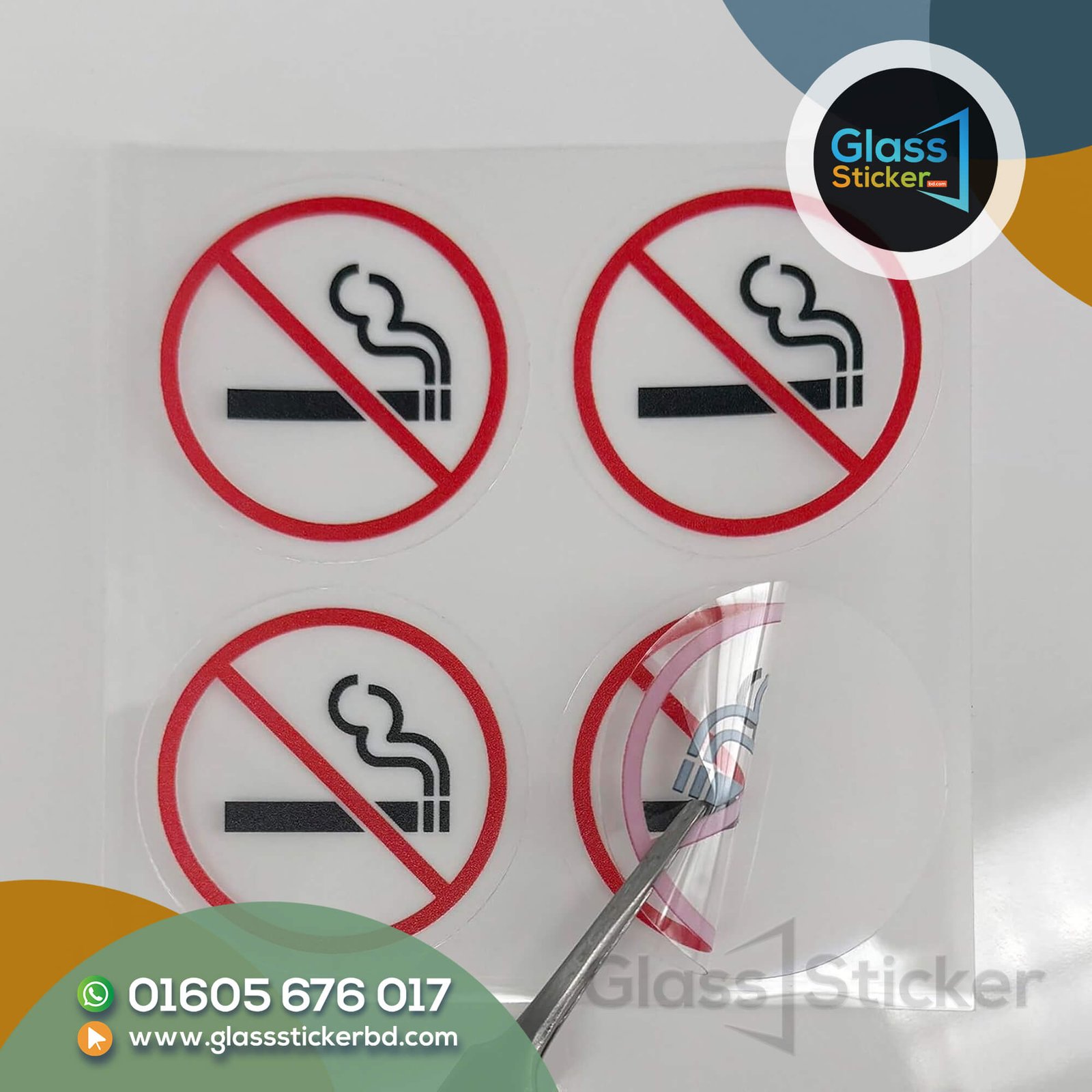 No Smoking Glass Sticker
