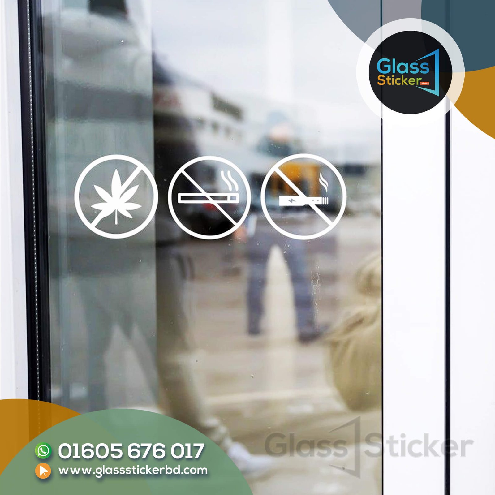 No Smoking Glass Sticker