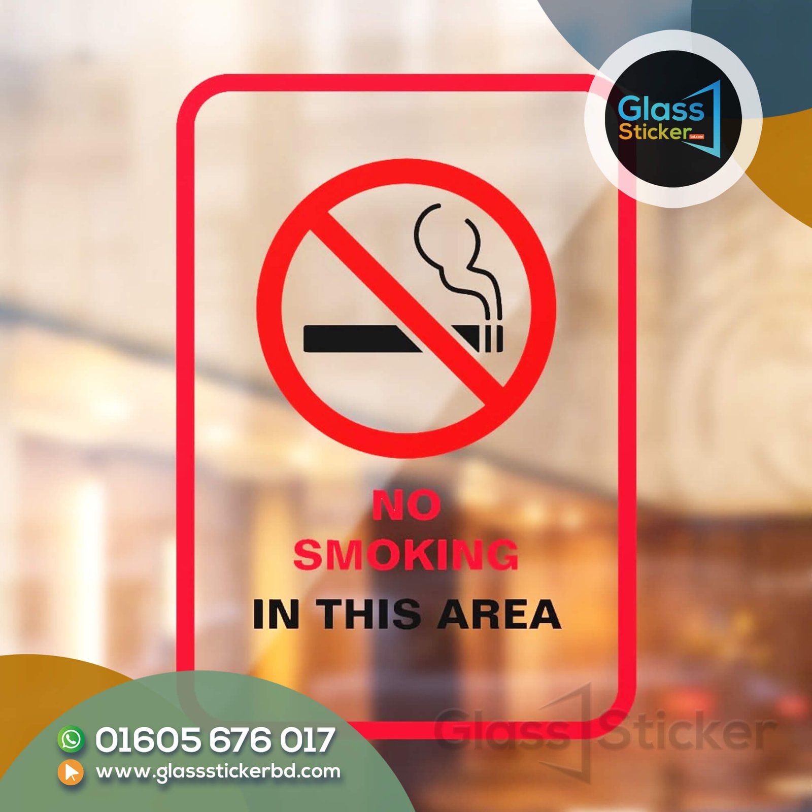 No Smoking Glass Sticker