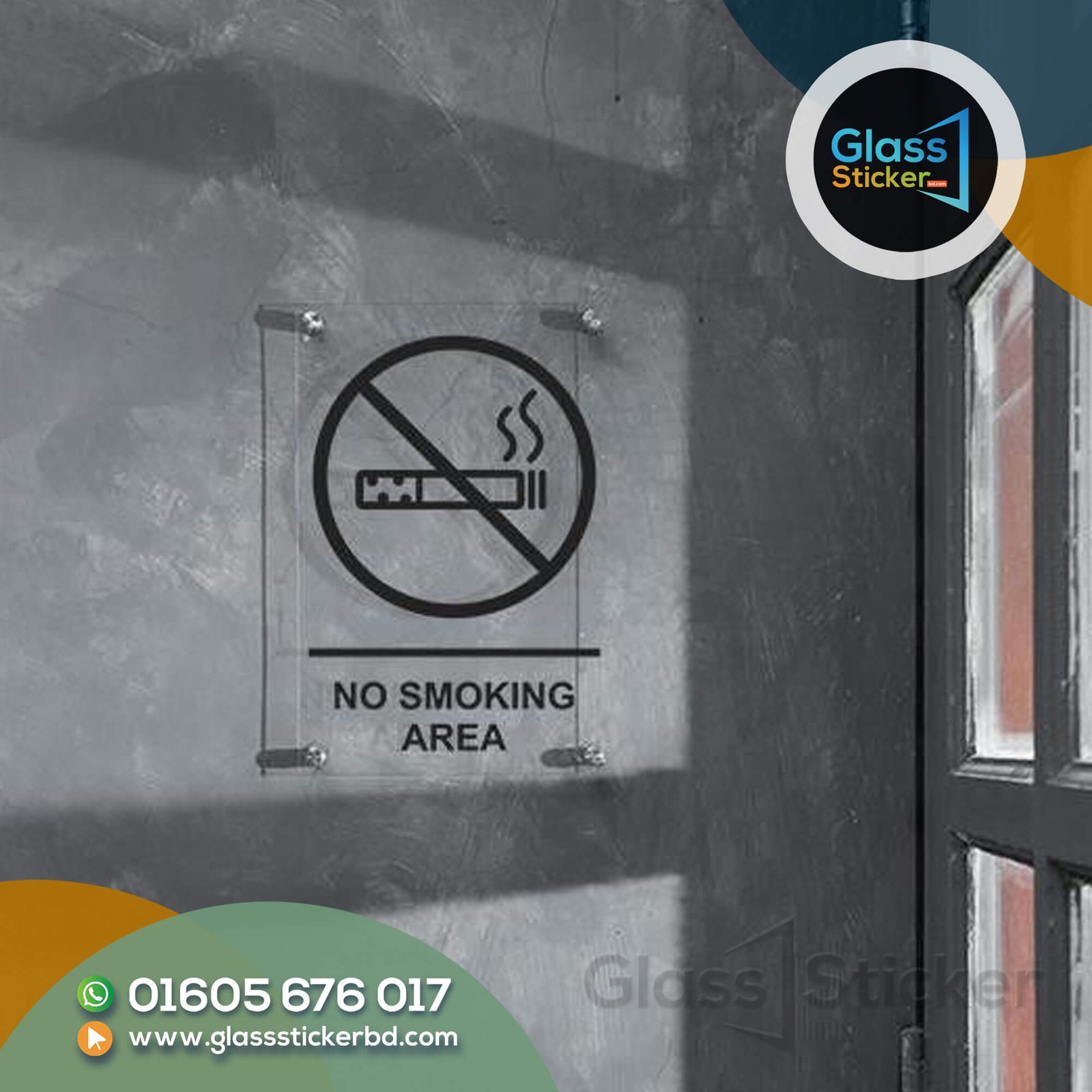 No Smoking Glass Sticker