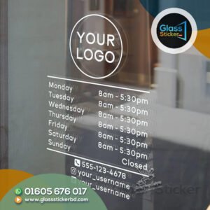 Business Information Glass Sticker