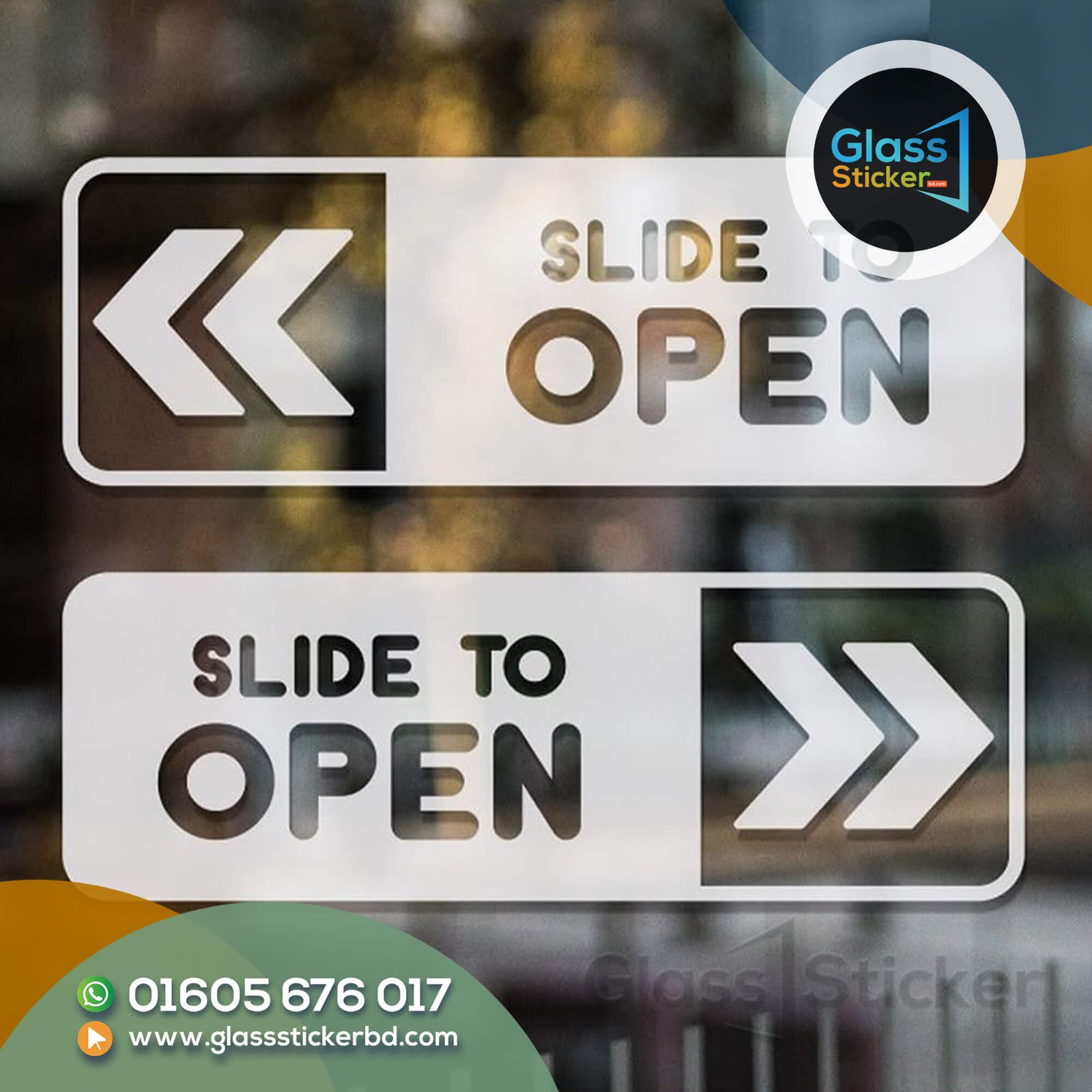 Directional Arrow Glass Sticker
