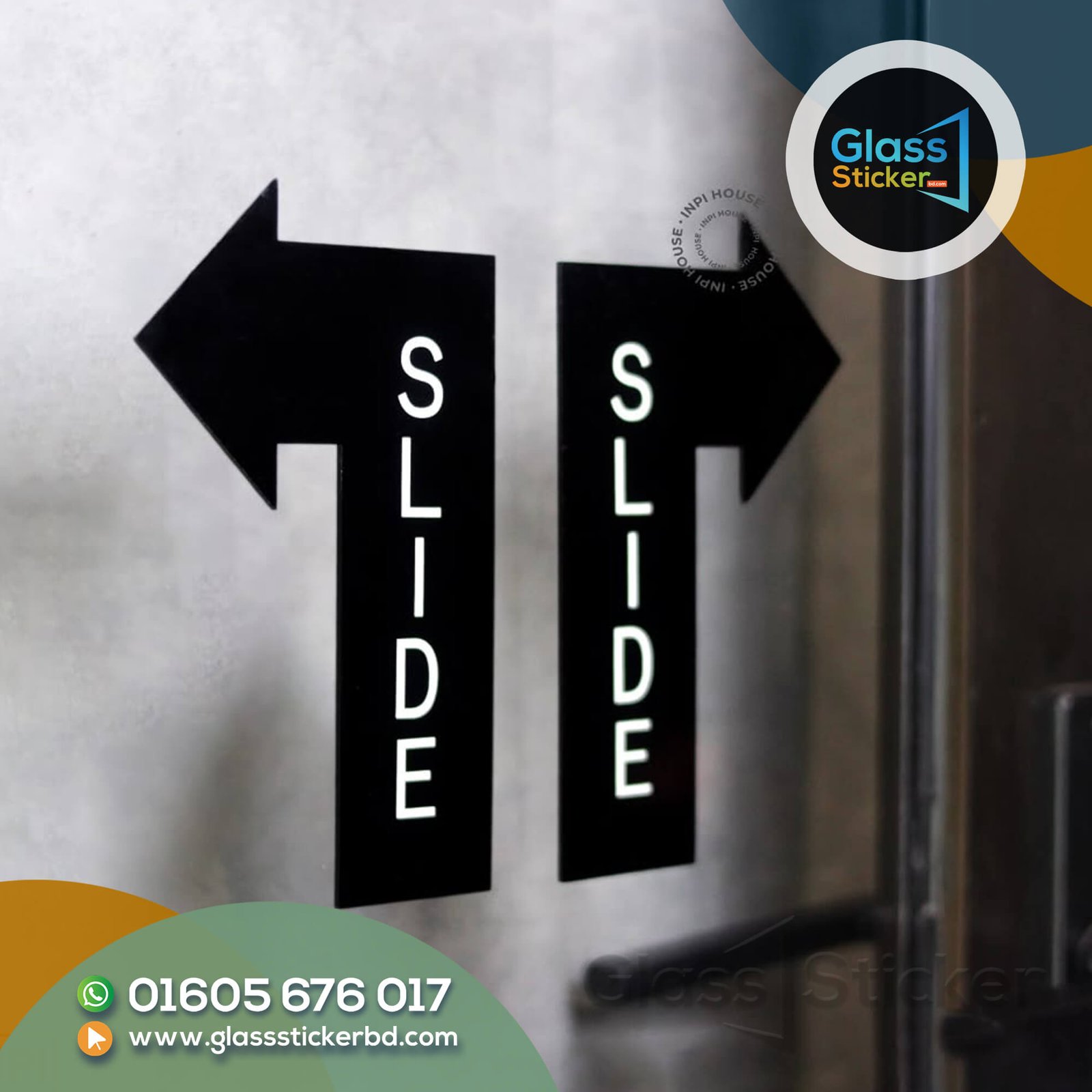 Directional Arrow Glass Sticker