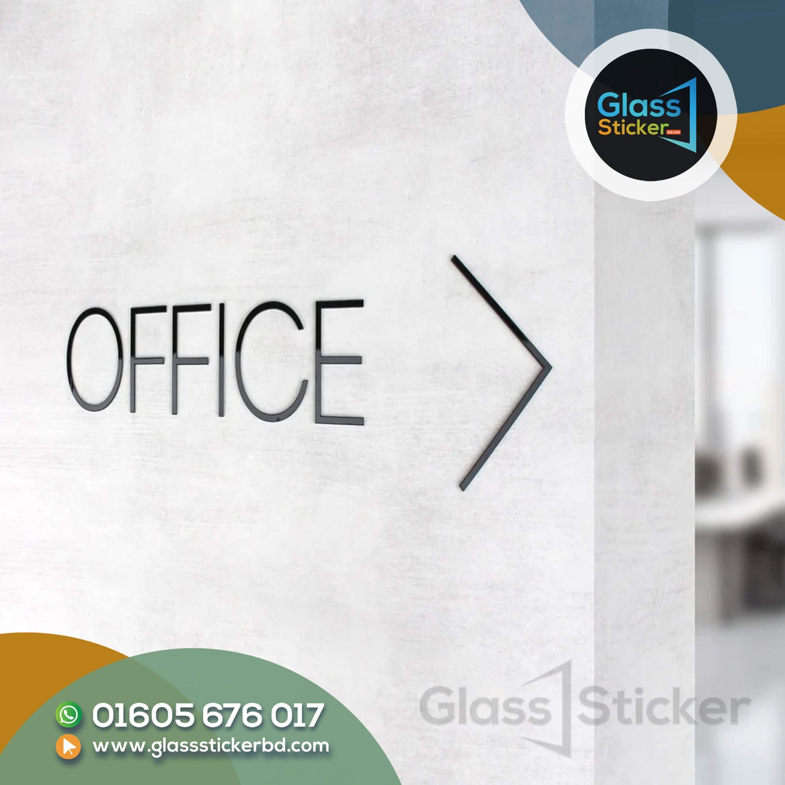 Directional Arrow Glass Sticker