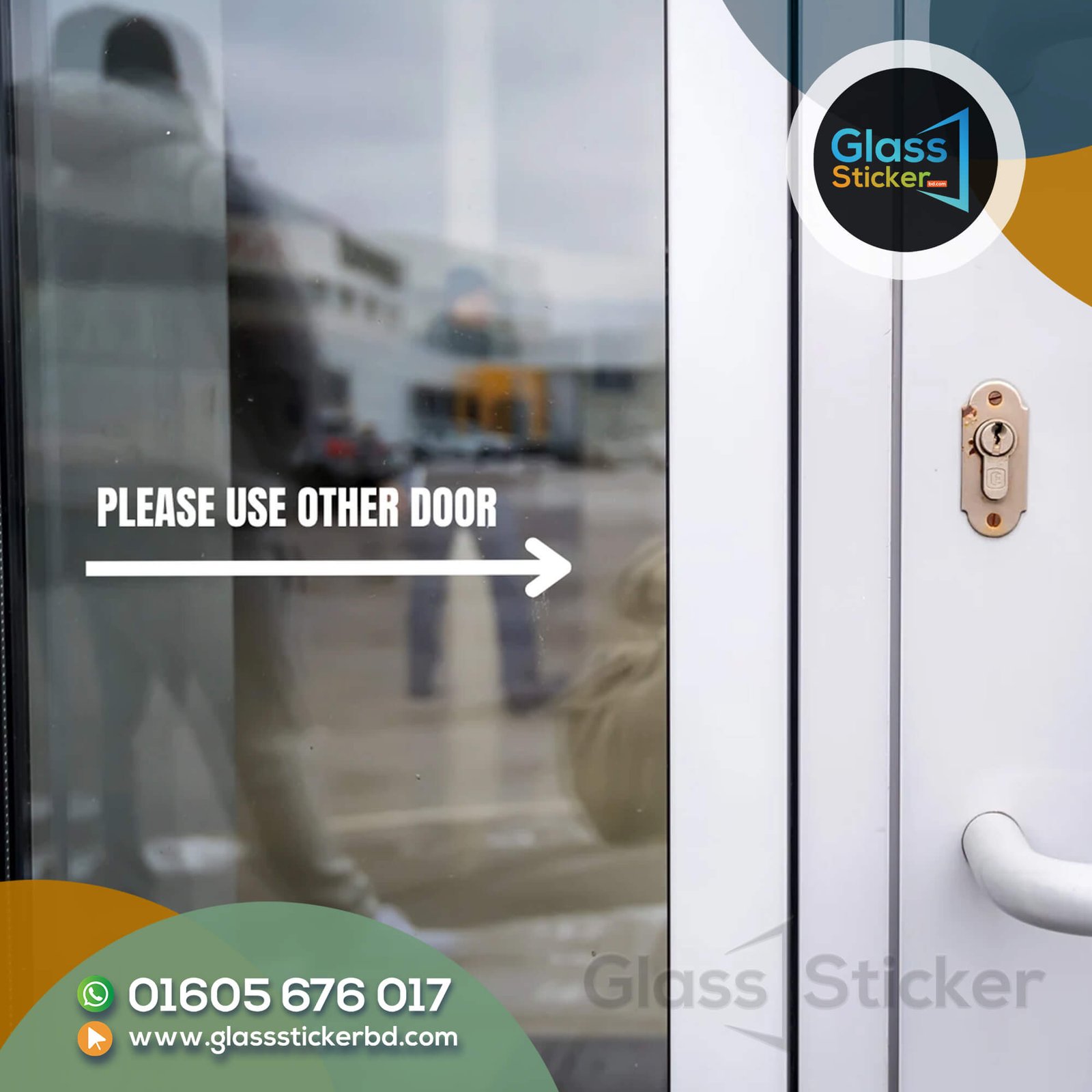 Directional Arrow Glass Sticker