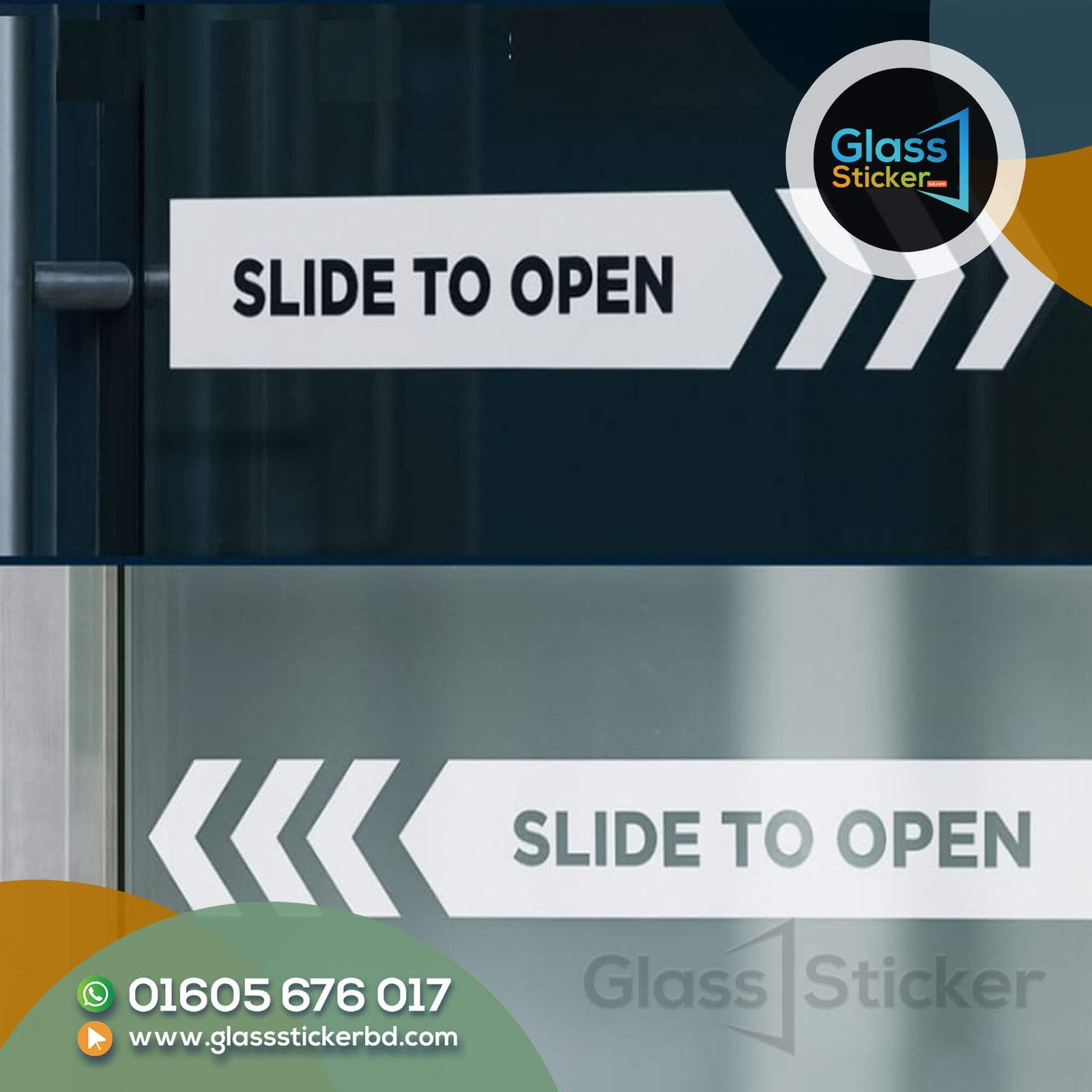 Directional Arrow Glass Sticker
