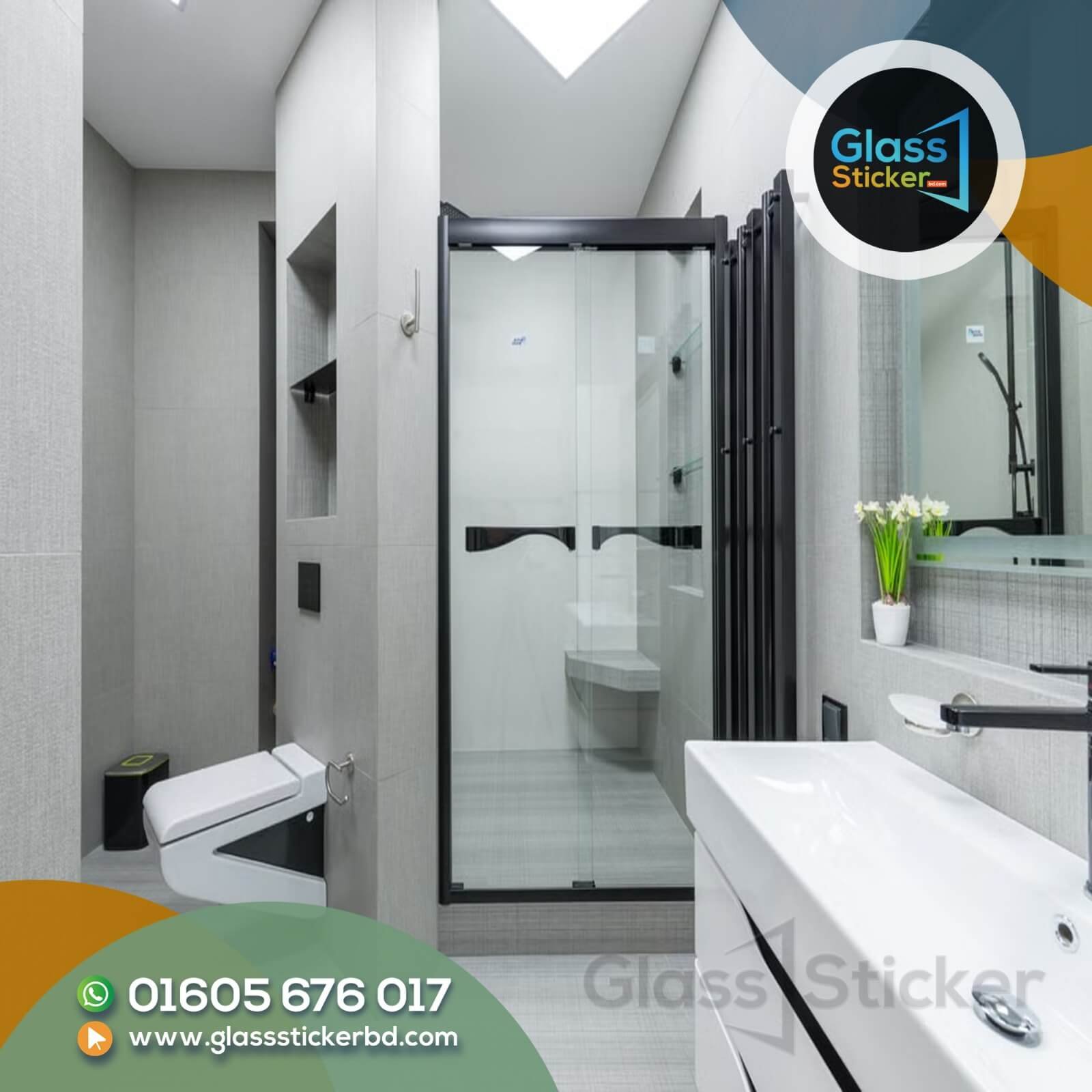 Washroom Glass Door Sticker