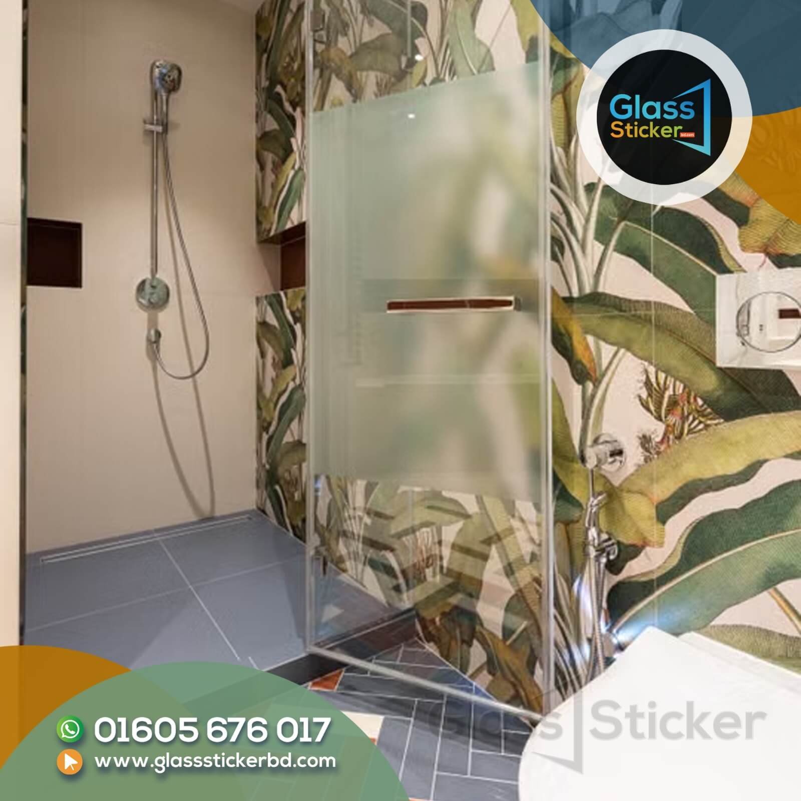 Washroom Glass Door Sticker
