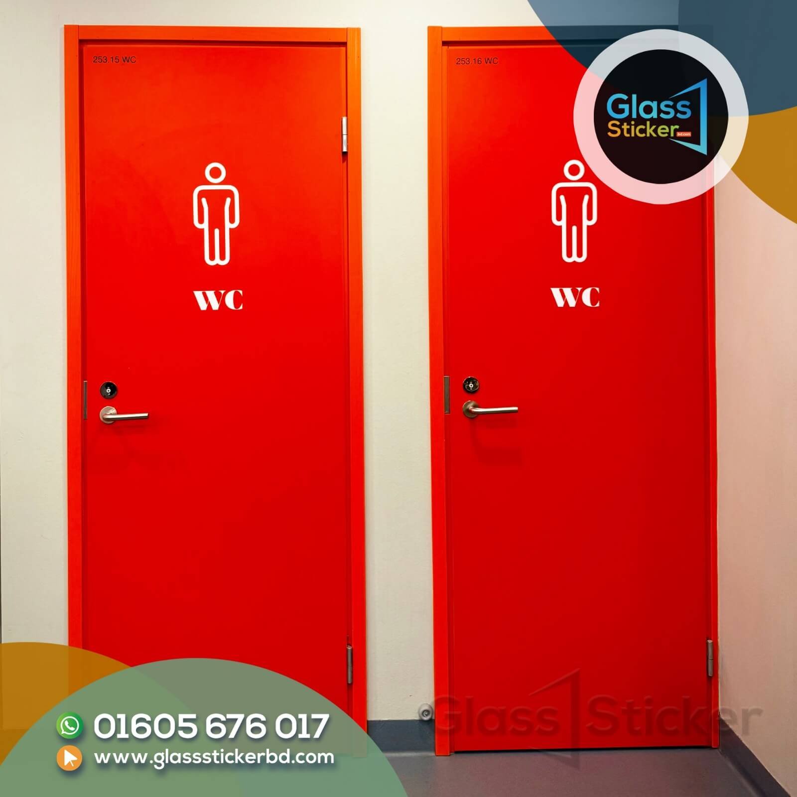Washroom Glass Door Sticker