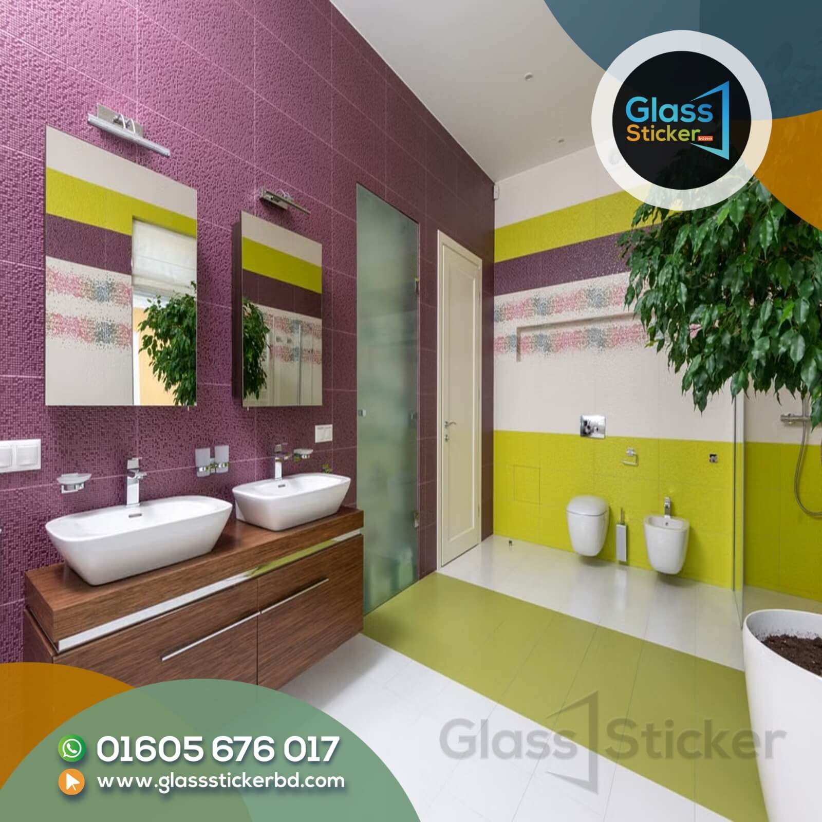 Washroom Glass Door Sticker